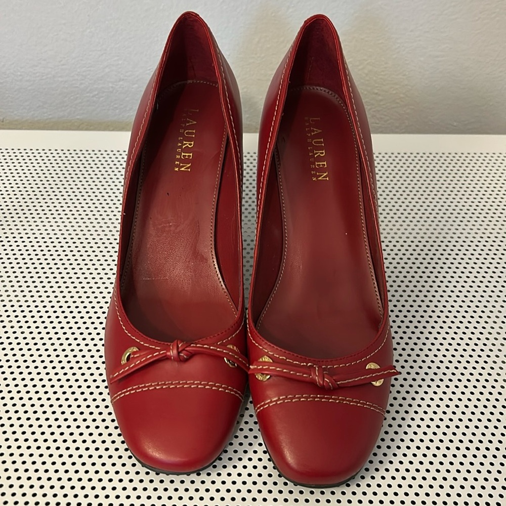 Ralph Lauren red preppy heels
